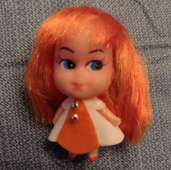 Vintage Liddle Kiddle Orange Doll In Zippered Purse - Picture 6 of 8